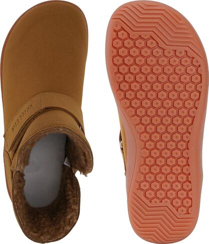 حذاء WHITIN نسائي عريض عند الأصابع حفاة القدم للكاحل الحد الأدنى بدون قطرة نعل مقاس 6.5 أحذية رياضية أنيقة وشريط فيلكرو قابل للتعديل وسحب على اللثة البنية المريحة in Kuwait