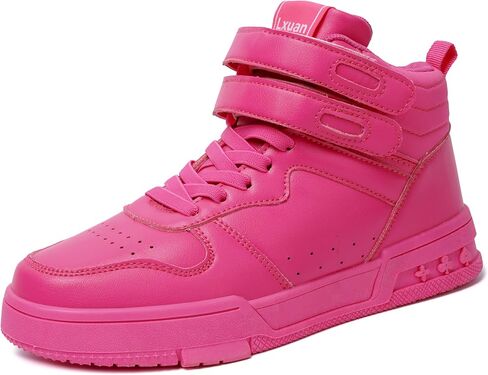 Women's High Top Fashion Basketball Ankle Boots Walking Tennis Shoes Platform Hook and Loop Casual Faux Leather Hidden Heels Sneaker in Saudi Arabia
