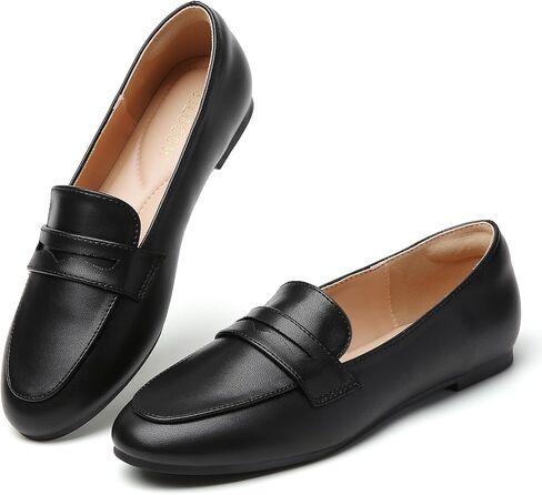 أحذية Tilocow النسائية بدون كعب Penny Loafers للنساء مريحة بمقدمة مستديرة مسطحة وأحذية أنيقة للعمل in Kuwait