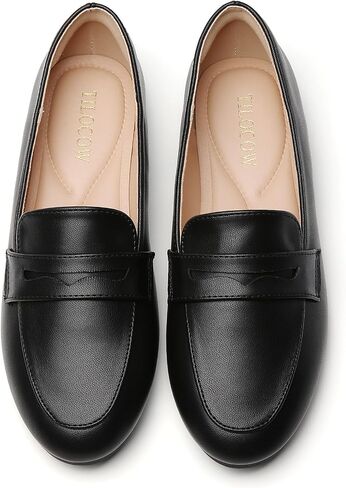 أحذية Tilocow النسائية بدون كعب Penny Loafers للنساء مريحة بمقدمة مستديرة مسطحة وأحذية أنيقة للعمل in Kuwait