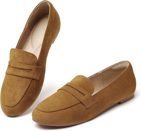 أحذية Tilocow النسائية بدون كعب Penny Loafers للنساء مريحة بمقدمة مستديرة مسطحة وأحذية أنيقة للعمل in Kuwait