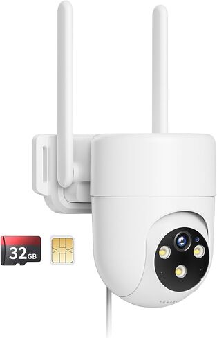 LIWAN 4G LTE Wired Cellular Security Camera Outdoor, No WiFi Needed, 24/7 Recording, 360° View, 2K Color Night Vision, Motion Tracking, 2-Way Talk, Built-in SIM Card and 32G Memory Card in Saudi Arabia