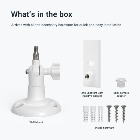Holicfun حامل كاميرا داخلي وخارجي على الحائط، متوافق مع كاميرات Ring وBlink وEufy وGoogle Nest وWyze وArlo وSimpliSafe وReolink وTapo - أسود in Saudi Arabia