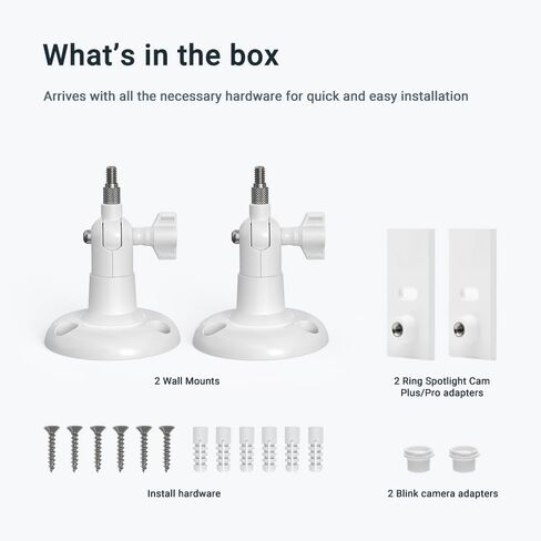 Holicfun حامل كاميرا داخلي وخارجي على الحائط، متوافق مع كاميرات Ring وBlink وEufy وGoogle Nest وWyze وArlo وSimpliSafe وReolink وTapo - أسود in Saudi Arabia