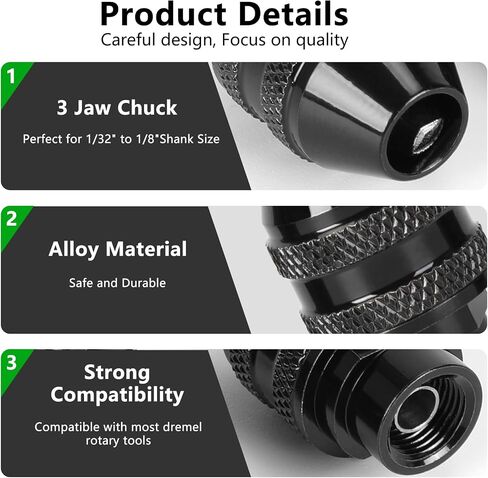 Drill Keyless Chuck 4486 Fits for Dremel Model 3000 4000 4300 8220 7200 7300 380-5 395 Multipro, 1/32" to 1/8" Shank Rotary Tool in Saudi Arabia