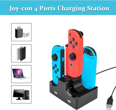 Hossili Switch Accessories Bundle for Nintendo Switch (NOT OLED Model), 23 in 1 Kit Includes Screen Protector, Carrying Case, Charging Station, Joycon Grips Racing Wheels, Charging Dock, Switch Stand in Saudi Arabia