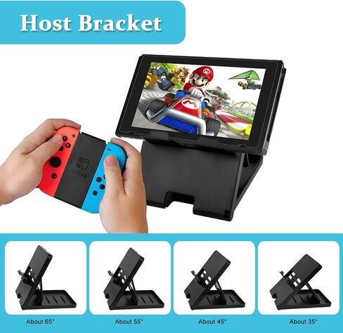 Hossili Switch Accessories Bundle for Nintendo Switch (NOT OLED Model), 23 in 1 Kit Includes Screen Protector, Carrying Case, Charging Station, Joycon Grips Racing Wheels, Charging Dock, Switch Stand in Saudi Arabia