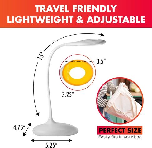 Mito Red Light - Red Light Lamp - Portable & Flexible Red Table Lamp - Cordless Lamp, Rechargeable Reading Lamp - Red Light Reading Light - Red Light for Bedroom & Desk in Saudi Arabia