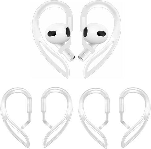 3 أزواج من خطافات الأذن متوافقة مع AirPods Pro 2nd AirPods Pro AirPods 3rd 2 1 (شفاف وأسود وأبيض) in Kuwait