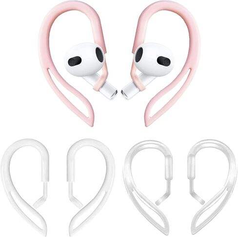 3 أزواج من خطافات الأذن متوافقة مع AirPods Pro 2nd AirPods Pro AirPods 3rd 2 1 (شفاف وأسود وأبيض) in Kuwait