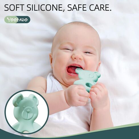 Baby Teething Toys for Babies 0-6 Months, Baby Teethers for Babies 3-6 6-12 Months Silicone Baby Chew Toys Gifts for Must Haves, BPA Free Bear in Saudi Arabia