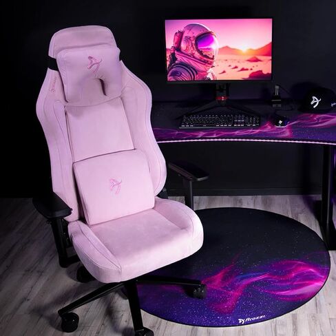 وسادة أرضية لكرسي الألعاب والمكتب من Arozzi مع قبضة مطاطية مضادة للانزلاق لراحة تخفيف الضوضاء وحماية الأرضية - أسود ورمادي in Kuwait