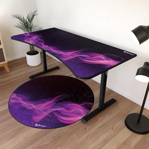 وسادة أرضية لكرسي الألعاب والمكتب من Arozzi مع قبضة مطاطية مضادة للانزلاق لراحة تخفيف الضوضاء وحماية الأرضية - أسود ورمادي in Kuwait