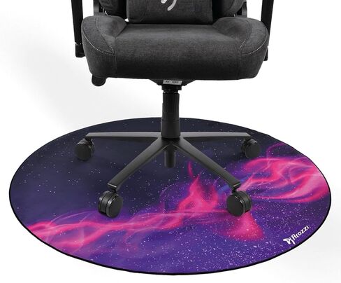 وسادة أرضية لكرسي الألعاب والمكتب من Arozzi مع قبضة مطاطية مضادة للانزلاق لراحة تخفيف الضوضاء وحماية الأرضية - أسود ورمادي in Kuwait