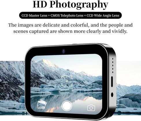 4K Digital Camera, 3in Touchscreen Kids Camera for Photography, 64MP MP3 Player Vlogging Camera, Auto Focus 16X Zoom Compact Point and Shoot Cameras for Kids Boys Girls (Gold) in Saudi Arabia