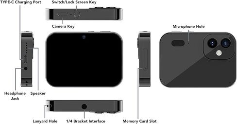 4K Digital Camera, 3in Touchscreen Kids Camera for Photography, 64MP MP3 Player Vlogging Camera, Auto Focus 16X Zoom Compact Point and Shoot Cameras for Kids Boys Girls (Gold) in Kuwait
