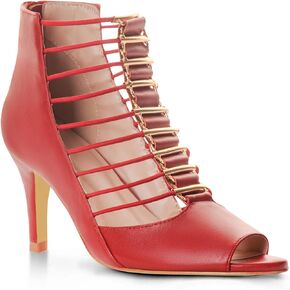 ANN CREEK Gladiator Heels for Women Mid Heel Elastic Strappy Sandals Peep Toe Heeled Sandals for Casual Party