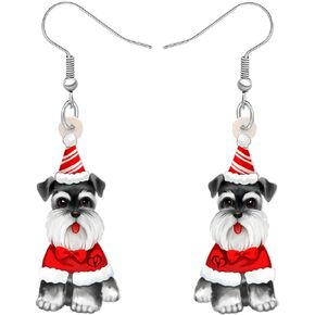 DALANE Christmas Gifts Acrylic Standard Schnauzer Dog Earrings Dangle Drop Anime Puppy Pets Jewelry for Women Girls Kids Dog Lovers