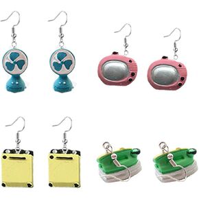 ONLYJUMP DIY Statement Funny Weird Dangle Earrings for Women Girls Retro Unique Creative Cute Mini 3D TV Washing Machine Radio Fan Personality Fashion Simulation Small Household Appliance Furniture Dangle Drop Earrings Jewelry