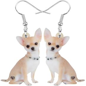 Acrylic Chihuahua Earrings Dangle Drop Fashion Pet Jewelry for Women Girls Kids Charm Gift