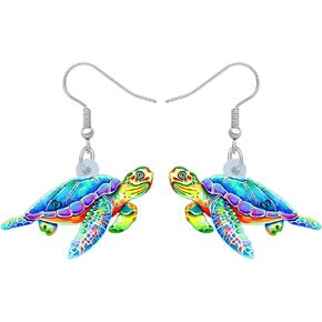 DALANE Acrylic Sea Turtle Tortoise Earrings Dangle Drop Cute Ocean Animals Jewelry Charms Gifts for Women Girls Kids