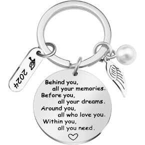 WXCATIM 2024 Graduation Gifts Keychain College Graduation Gifts For Her Him High School Graduate Boy Girl Grad Inspirational Gifts For Daughter Son Graduating Senior Students Keepsake