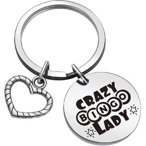 Crazy Bingo Lady Keychain Bingo Lover Keychain Bingo Player Jewelry Bingo Callers Jewelry Bingo Newbie Keychain Game Jewelry Bingo Callers Keychain Bingo Keychain in Kuwait