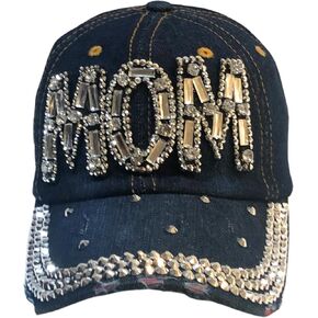 Popfizzy Rhinestone Mom Hat, Bling Baseball Cap for Mom, Cool Mom Gifts, Best Mama Hat, Sparkle Mom Accessories, Mom Cap in Saudi Arabia