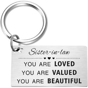 TGCNQ Sister in Law Gifts, You are Loved Sister in Law Keychain, Sister in Law Keepsake Present for Birthday Wedding