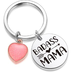 Badass Mama Keychain New Mom Gift Mothers Day Keychain Stepmom Gifts Birthday Keychain For Mom