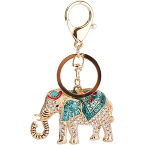 Colorful Rhinestone Plating Elephant Pendant Bling and Sparkly keychain Bag Pendant Gift for Woman or Man Thailand Southeast Asia Travel Souvenir Good Luck Gift Exotic accessories