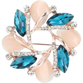Fashion Colours Rhinestone Flower Brooch Vintage Alloy Collar Pin Clothes Accessory Jewelry Crystal Brooch Pins Gift for Girls Women Brides Jewelry Elegant Wedding Bouquet Brooches