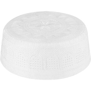 Muslim Prayer Hat Men Islamic Prayer Cap with Embroidery Arab Kufi Beanie Skull Cap Kofi Round Cap Male Hajj Mosque Headwear