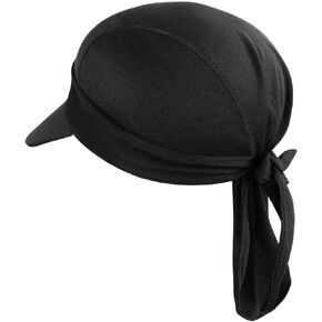 Sun Hat Visor Headwrap Pre Fitted Bandana Tied Hat with Brim Cycling Skull Cap