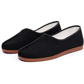 YunPeng Men's Kung Fu Shoes Chinese Traditional Old Beijing Shoes, Anti Slip TPR Sole Martial Arts Tai Chi Shoes Black