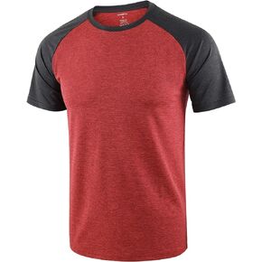 HARBETH Mens 4 Way Stretch Soft Quick Dry Fit Short Sleeve Raglan Active Sports Tech T Shirts