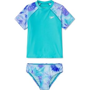 رداء Rashguard للفتيات مطبوع عليه من قطعتين (4-6x) من Speedo