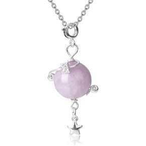 ZPMMPZ Crystal Saturn Necklace for Women Girls Natural Stone Planet Necklace Birthday Valentine's Day Anniversary Mother’s Day