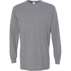 Gildan Ultra Cotton Long Sleeve T-Shirt, Style G2400, Multipack, Graphite Heather (2-Pack)(X-Large)