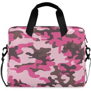 ALAZA Camo Pink Camouflage Laptop Case Bag Sleeve Portable Crossbody Messenger Briefcase w/Strap Handle, 13 14 15.6 inch