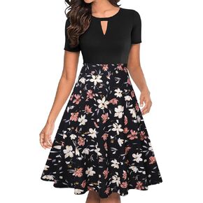 فساتين حفلات كاجوال للسيدات من IHOT بتصميم زهور واسعة على شكل حرف A مع جيوب in Kuwait