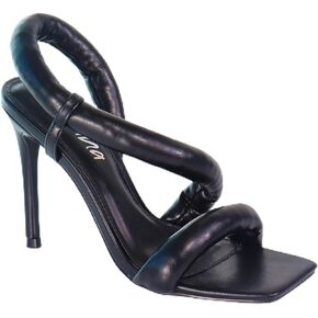 Women’s Square Peep Toe Padded High Heel Stiletto Heeled Sandals Dressy Shoes for Lady Party, HUGO-46
