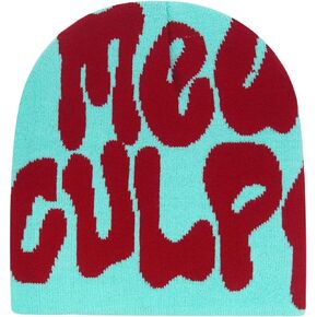 KORADI Women's Beanie Hat MEA Culpa Word Head Toque Men's Y2K Stylish Beanie Hats Winter Knit Cap for Gifts