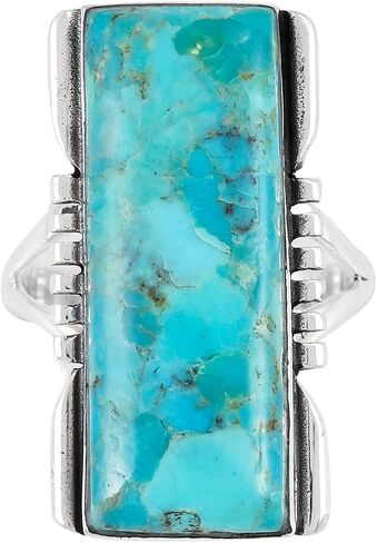 Turquoise Ring Sterling Silver 925 Genuine Turquoise Size 6 to 11 in Saudi Arabia