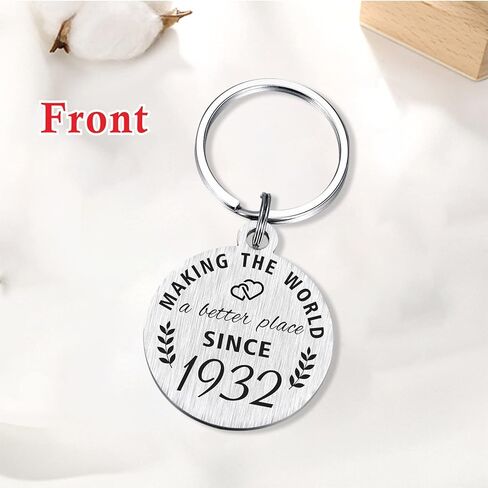 ABNTY 92nd Birthday Gifts for Women Men, 92 Year Old Birthday Keychain, Born in 1932 Gifts, 1932 Birthday Decorations in Kuwait