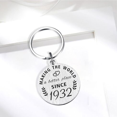 ABNTY 92nd Birthday Gifts for Women Men, 92 Year Old Birthday Keychain, Born in 1932 Gifts, 1932 Birthday Decorations in Kuwait