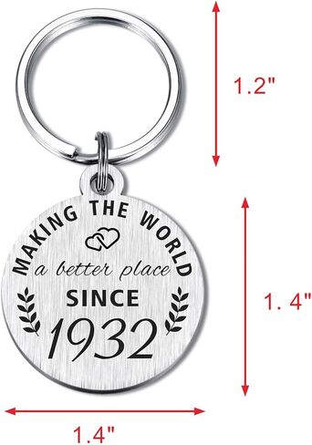 ABNTY 92nd Birthday Gifts for Women Men, 92 Year Old Birthday Keychain, Born in 1932 Gifts, 1932 Birthday Decorations in Kuwait