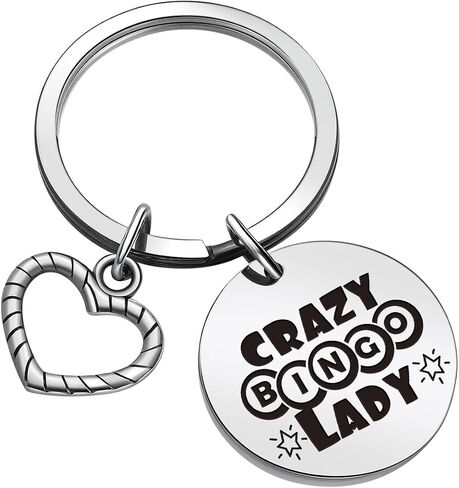 Crazy Bingo Lady Keychain Bingo Lover Keychain Bingo Player Jewelry Bingo Callers Jewelry Bingo Newbie Keychain Game Jewelry Bingo Callers Keychain Bingo Keychain in Saudi Arabia