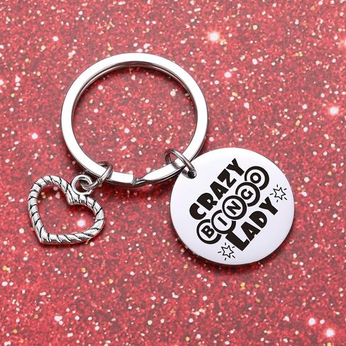 Crazy Bingo Lady Keychain Bingo Lover Keychain Bingo Player Jewelry Bingo Callers Jewelry Bingo Newbie Keychain Game Jewelry Bingo Callers Keychain Bingo Keychain in Saudi Arabia