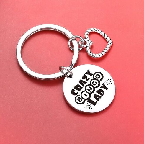 Crazy Bingo Lady Keychain Bingo Lover Keychain Bingo Player Jewelry Bingo Callers Jewelry Bingo Newbie Keychain Game Jewelry Bingo Callers Keychain Bingo Keychain in Saudi Arabia